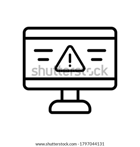 Warning sign desktop icon. Simple line, outline vector elements of hacks icons for ui and ux, website or mobile application