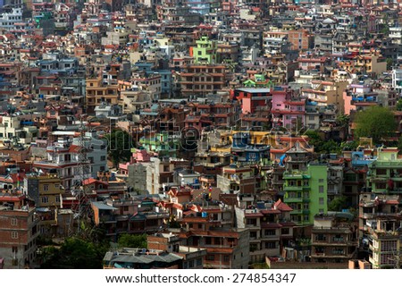 High density of residence area of Kathmandu city on Apr 18th before the earthquake 2015
