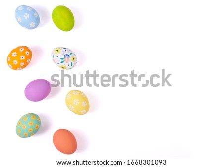 Similar – Image, Stock Photo painted Easter Eggs various colors on black background