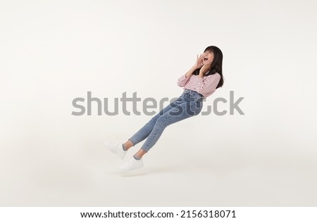 Similar – Image, Stock Photo beautiful teenager girl floating on pink donuts in a pool. Wearing sunglasses and smiling. Fun and summer lifestyle