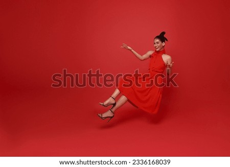 Similar – Image, Stock Photo beautiful teenager girl floating on pink donuts in a pool. Wearing sunglasses and smiling. Fun and summer lifestyle