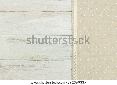 tablecloth on white wooden table.