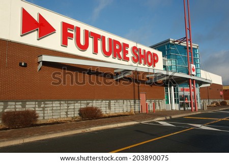 DARTMOUTH, CANADA - MARCH 21, 2014: Future Shop retail outlet. Future Shop is Canada\'s largest consumer electronics retailer.