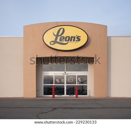 TRURO, CANADA - NOVEMBER 09, 2014: Leons retail outlet. Leons is a Canadian furniture store which  has outlets in all provinces, except British Columbia.
