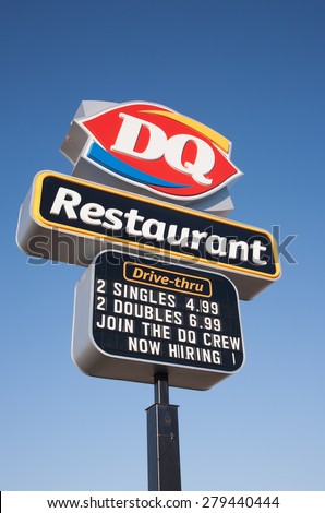 STEWIACKE, CANADA - MAY 18, 2015: Dairy Queen, or DQ, is a fast food restaurant chain owned by International Dairy Queen, Inc.