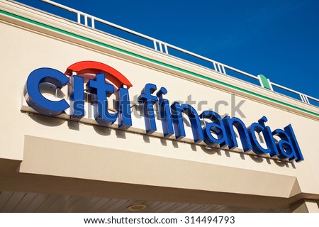 TRURO, CANADA - SEPTEMBER 07, 2015: Citi Financial is part of Citigroup which is an American based multinational corporation specializing in banking and financial services.