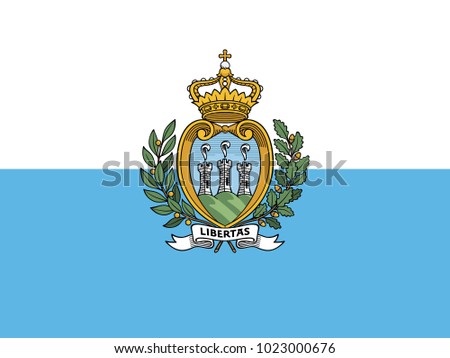 San Marino flag with official colors and the aspect ratio of 3:4. Flat vector illustration.