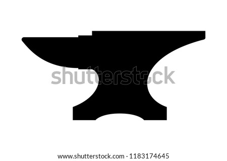 Anvil for blacksmith graphic icon. Anvil from smithy sign isolated on white background. Heavy industry symbol. Vector illustration