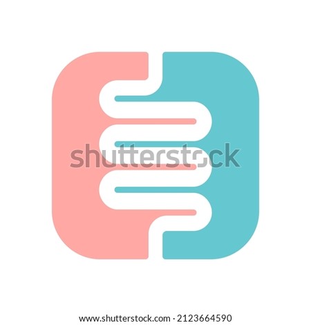 Intestine human icon. Bowel graphic sign isolated on white background. Digestive tract symbol. Vector illustration