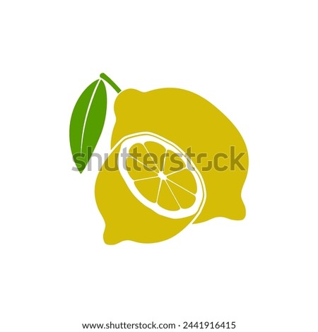 Yellow lemons graphic icon. Two lemons sign isolated on white background. Fruits symbol. Vector illustration