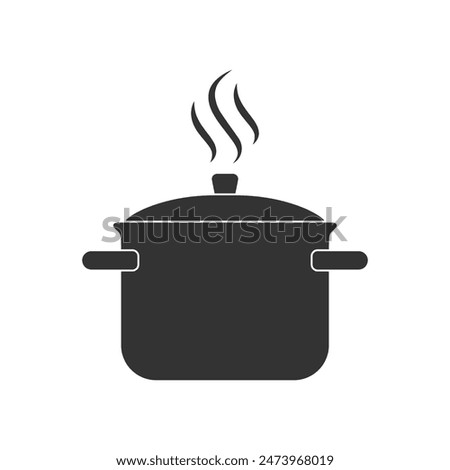 Cooking pot graphic icon. Pot sign isolated on white background. Kitchenware symbol. Vector illustration