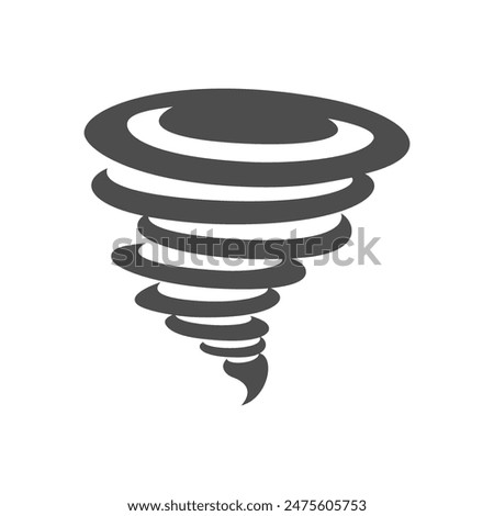 Tornado graphic icon. Tornado sign isolated on white background. Design element template. Vector illustration