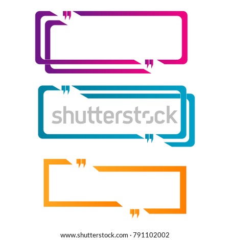 set of quote box bubble speech template colorful illustration outline abstract element isolated