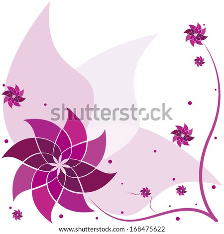 Vector Stylish Abstract Purple Flower Background Isolated