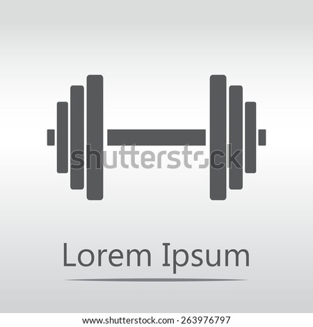 Sports gym equipment. Dumbbell - Vector icon isolated.