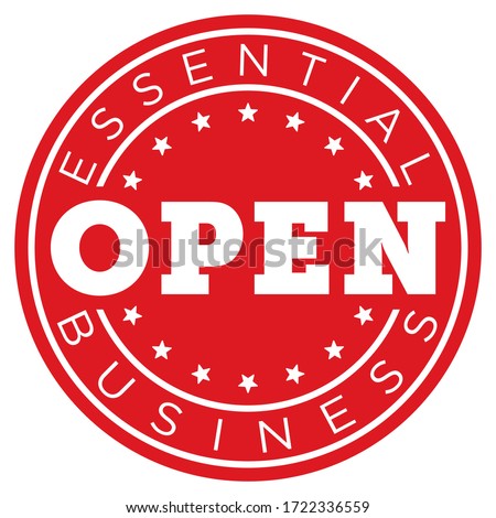 Essential Business Open Decal | Window Logo or Door Sign
