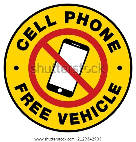 Cell Phone Free Vehicle Decal | Safe Driver Sticker for Company Cars and Trucks | Label to Promote Driving Safety