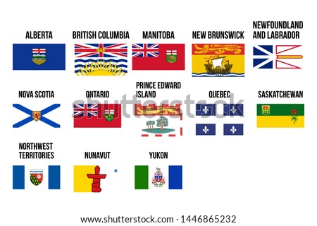 Canada vector flags of provinces and territories