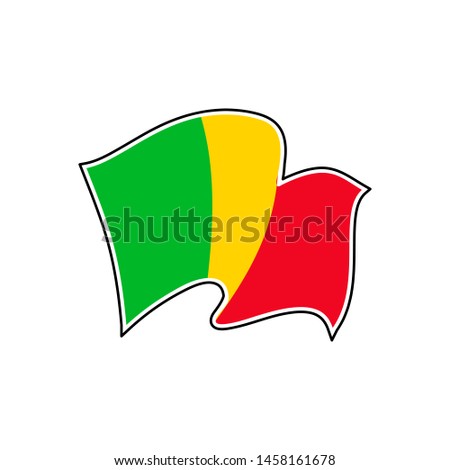 The national flag of Mali. Vector illustration. Bamako