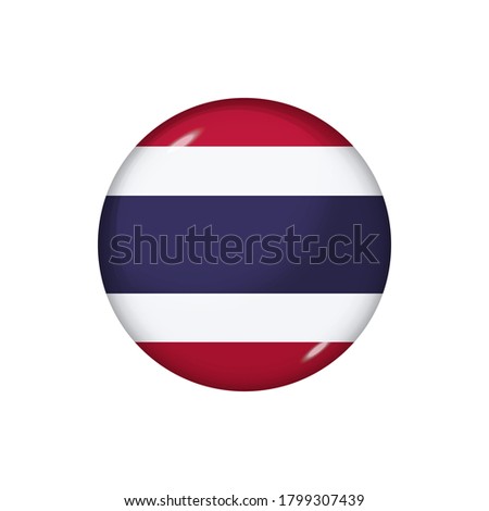 Icon flag of Thailand . Round glossy flag. Vector illustration. EPS 10