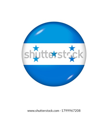 Icon flag of Honduras . Round glossy flag. Vector illustration. EPS 10