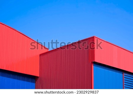 Similar – Image, Stock Photo Metal sheet roof of warehouse