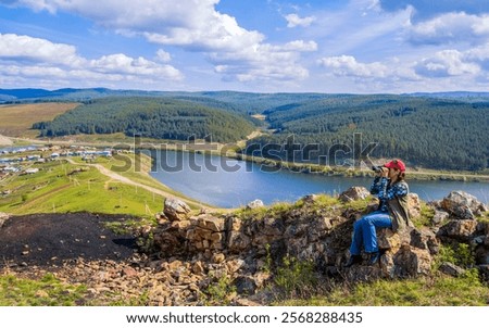 Similar – Foto Bild schöne reife Frau durch einen Tüll