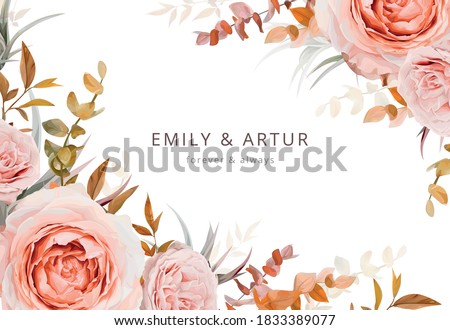 Similar – Image, Stock Photo Orange and Pink flowers in garden