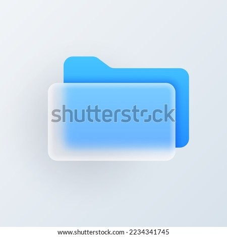 File folder vector modern trend icon in style of glassmorphism with gradient, blur and transparency. Documents information folders, organizing storage of data in web application