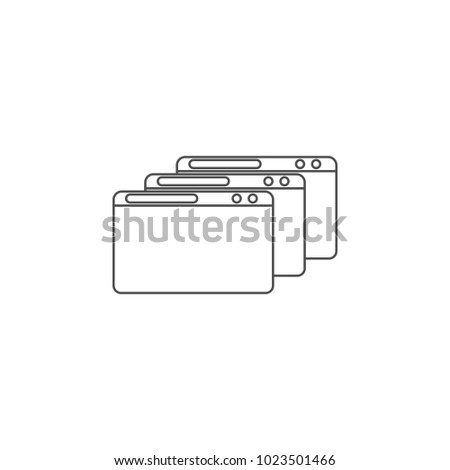 multiple browser windows icon. Element for mobile concept and web apps. Thin line  icon for website design and development, app development. Premium icon on white background