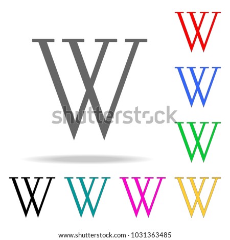 Wiki to search and find information icon. Elements in multi colored icons for mobile concept and web apps. Icons for website design and development, app development on white background
