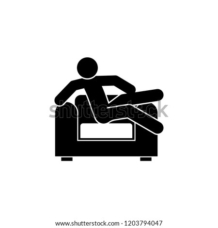 chair, lazy, man icon. Element of man is sitting icon for mobile concept and web apps. Detailed chair, lazy, man icon can be used for web and mobile