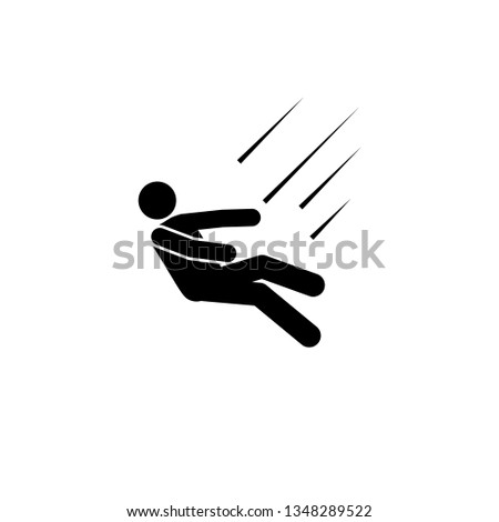 Man, behind, fall, slip icon. Element of man fall down. Premium quality graphic design icon. Signs and symbols collection icon for websites, web design, mobile app