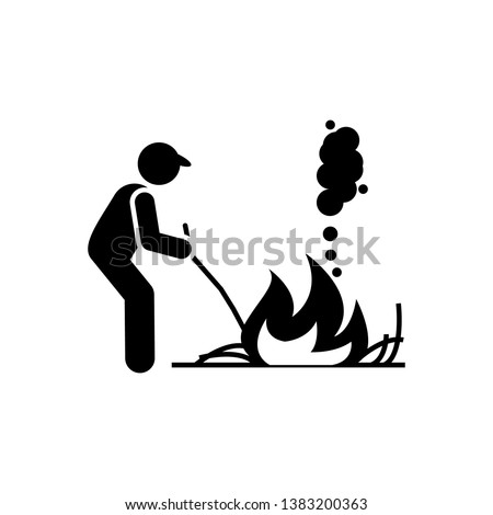 Burn, fire, grass, weed icon. Element of gardening icon. Premium quality graphic design icon. Signs and symbols collection icon for websites, web design, mobile app