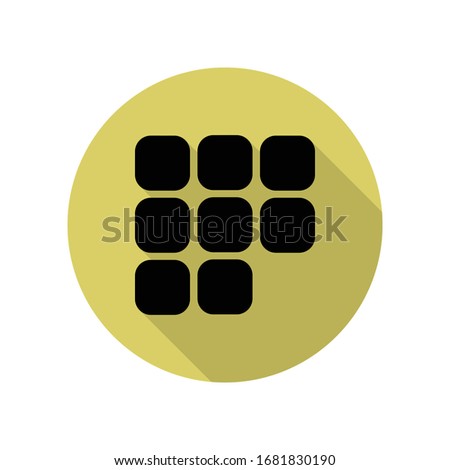 ATM button long shadow icon. Simple glyph, flat vector of web icons for ui and ux, website or mobile application