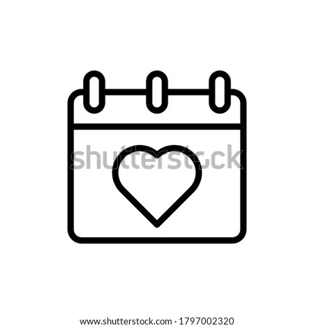 Calendar heart icon. Simple line, outline vector elements of almanac icons for ui and ux, website or mobile application