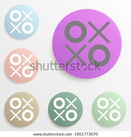 x o badge color set. Simple glyph, flat vector of web icons for ui and ux, website or mobile application