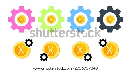 Denarius, coin, money color vector icon in gear set illustration for ui and ux, website or mobile application
