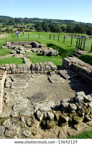 Hadrian\'s Wall Ruins in Northern England on the border of Scotland