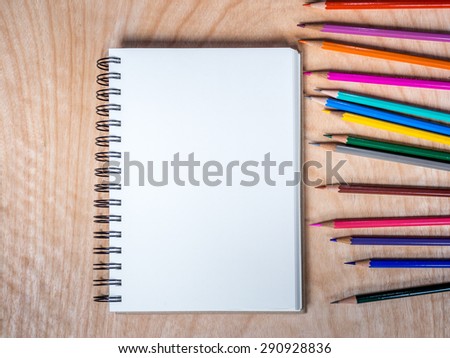 Art Sketchpad Colored Pencils Stock Photo - Image of blank