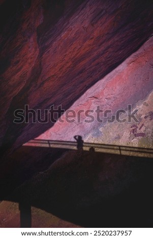 Similar – Image, Stock Photo Red high rocks with trees rising into the sky