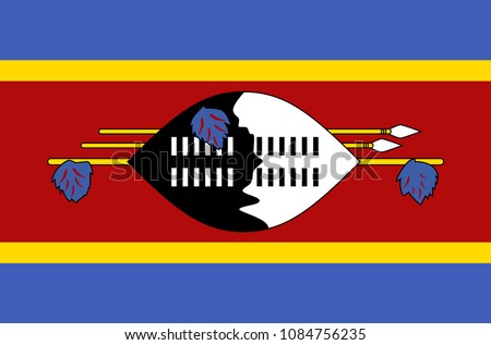 Eswatini national flag. official flag of Swaziland accurate colors, true color