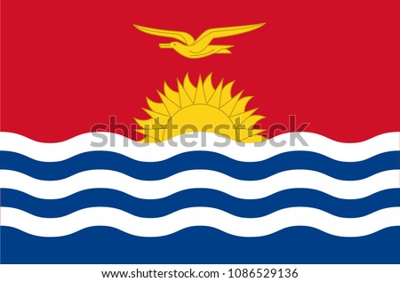 Kiribati national flag. Official flag of Kiribati, accurate colors, true color