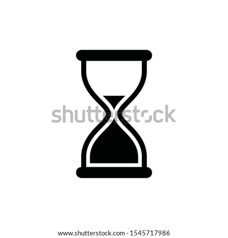 Hourglass simple black vector icon. Sand clock, half full, half empty glyph symbol.