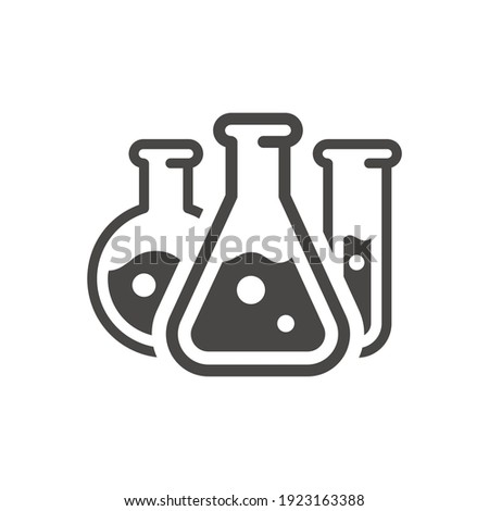 Test tube black vector icon. Chemistry lab flask, science symbol. Foto stock © 