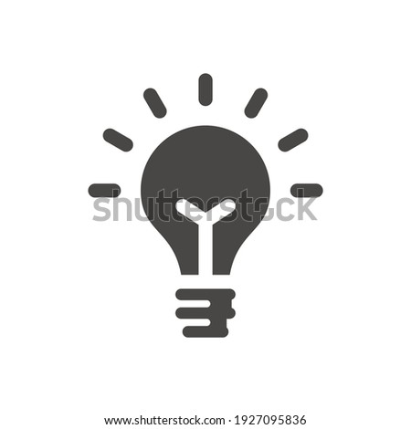Light bulb black vector icon. Simple lightbulb, idea symbol.