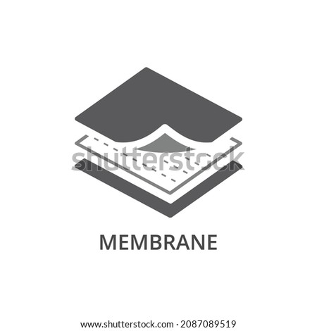 Membrane fabric material feature vector icon. Sportswear fabrics features label symbol. Stock foto © 