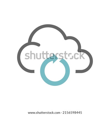 Cloud and loop arrow circle vector icon. Reload, loading filled symbol.