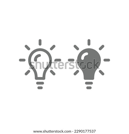 Lightbulb black vector icon. Simple bright light bulb, idea symbol.