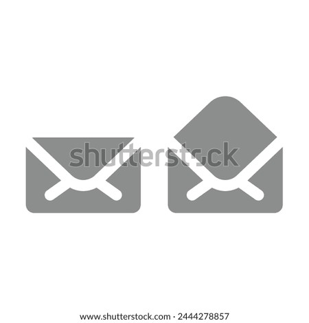 Letter, open and closed envelope vector icon. Email, mail filled symbol.